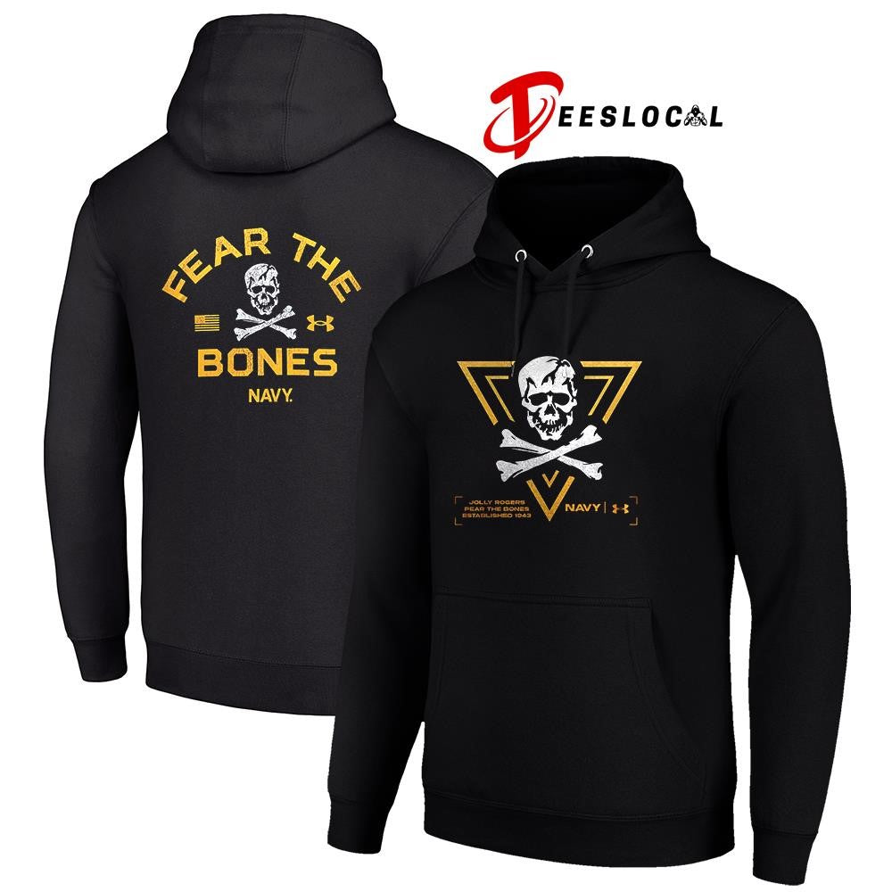 Navy Midshipmen Jolly Rogers fear the bones est 1943 skull shirt