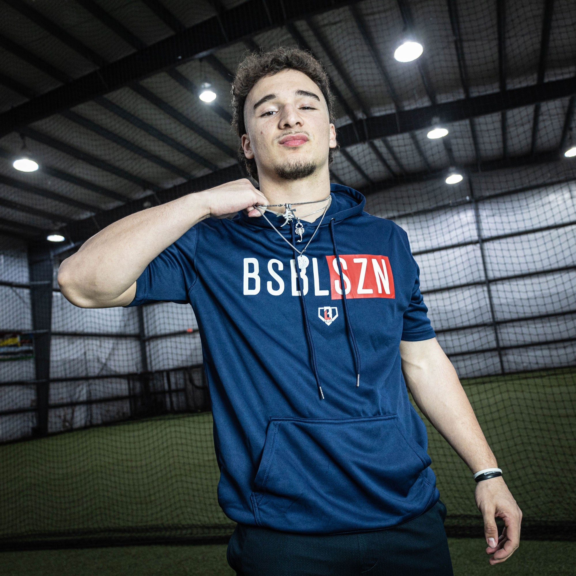 BSBL-SZN Short Sleeve Hoodie V2 - Navy