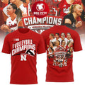Nebraska Huskers 2025 Big 10 Women’s Volleyball Regular Season Champions Two Sided Shirt