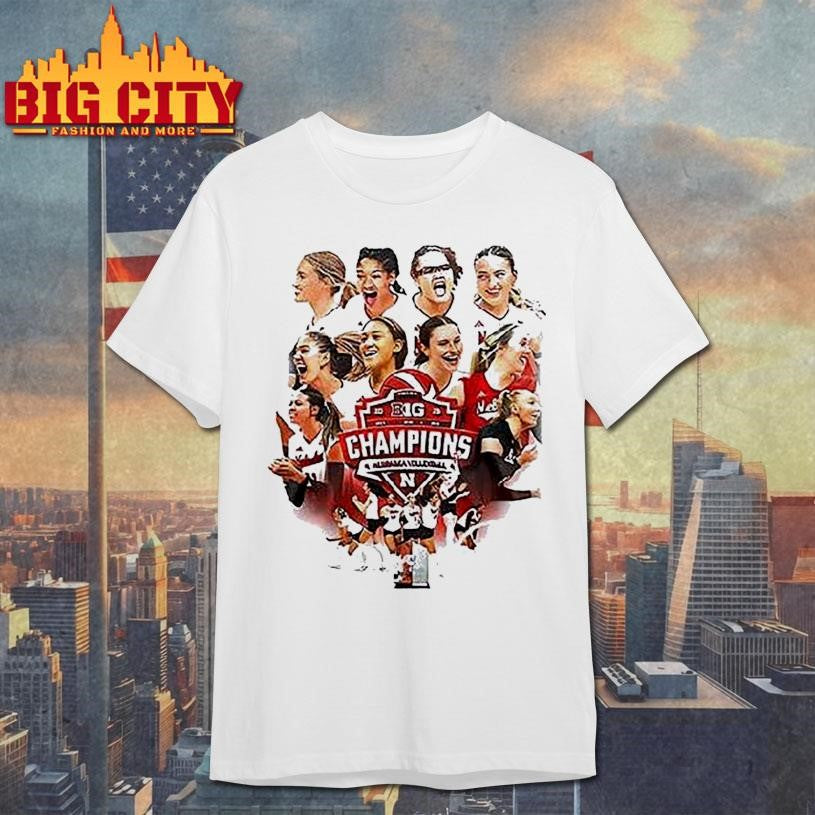 Nebraska Huskers Volleyball Big10 Champions 2025 Team Graphic Shirt