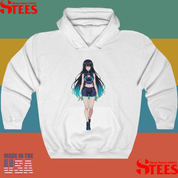 Neon Muse Waifu Anime Girl Futuristic Shirt