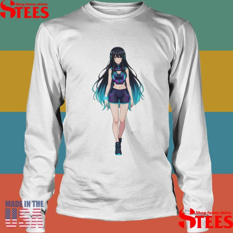 Neon Muse Waifu Anime Girl Futuristic Shirt