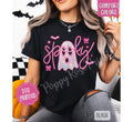 Neon Spooky Ghost Shirt Comfort Colors, Trendy Halloween Tshirt Hoodie, Sweatshirt | CiraTrend.com