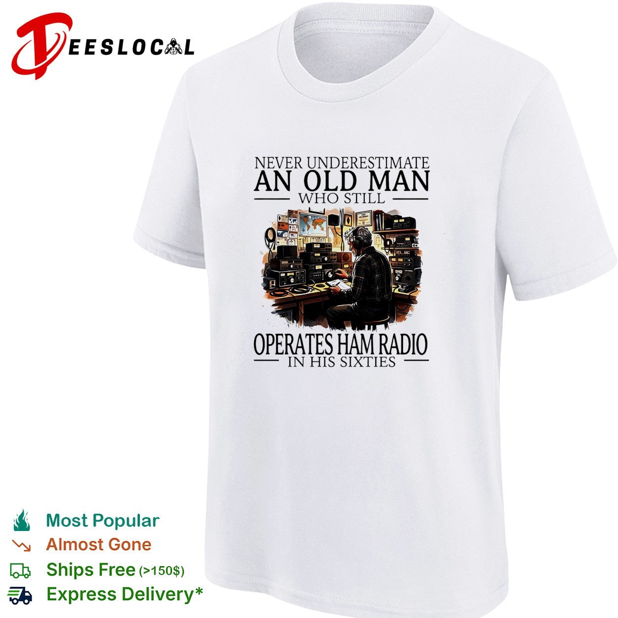 Never underestimate an old man who still operates ham radio in his sixties vintage shirt