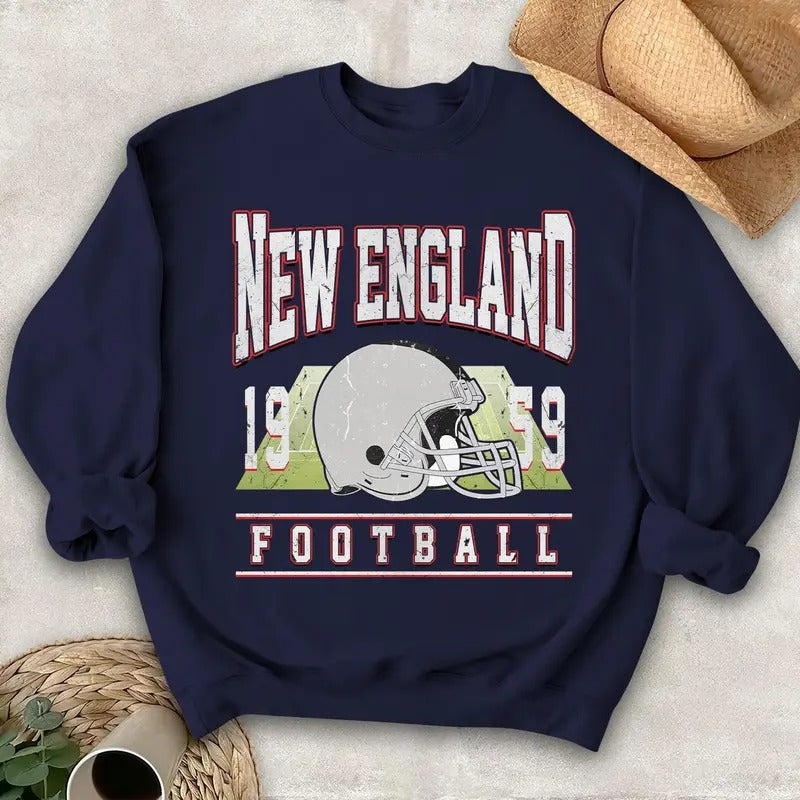 New England Football Vintage Style Sweatshirt,The Pats Sweatshirt,Vintage New England Fan Gift Crewneck,Patriots...