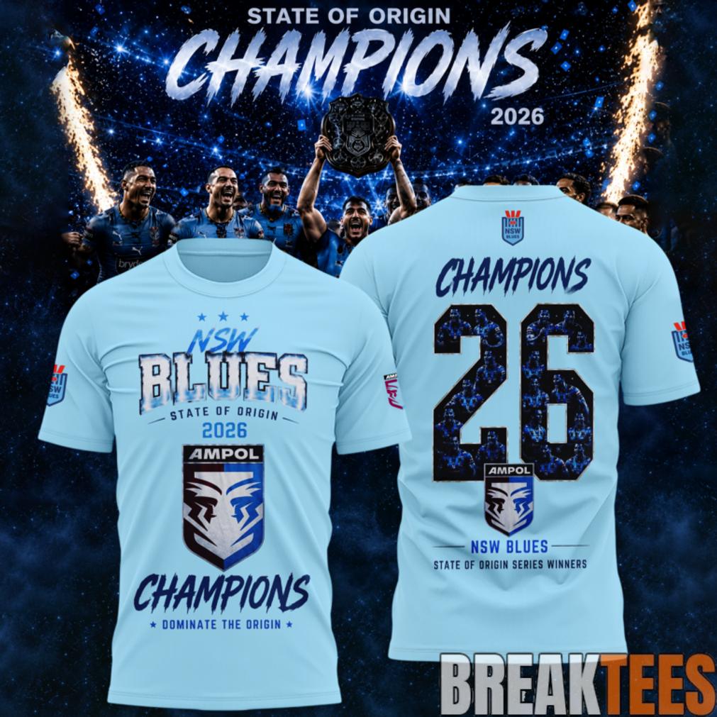 New South Wales Blues 2026 State Of Origin Champions Champions T-Shirt