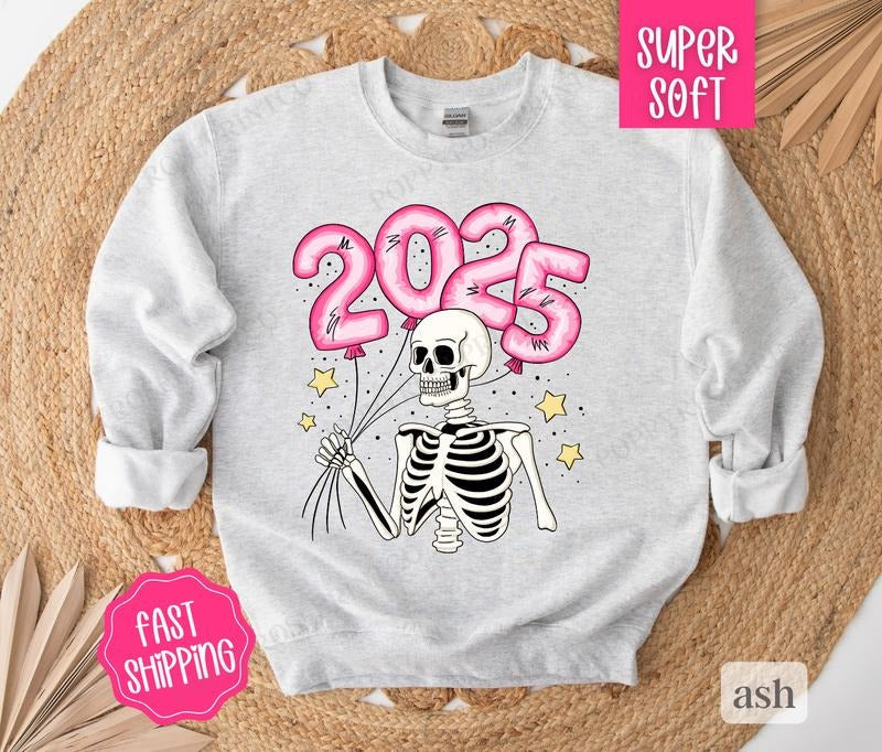 New Years Sweatshirt, NYE 2025 Sweater, Happy New Year Crewneck T-Shirts, Hoodie | CiraTrend.com