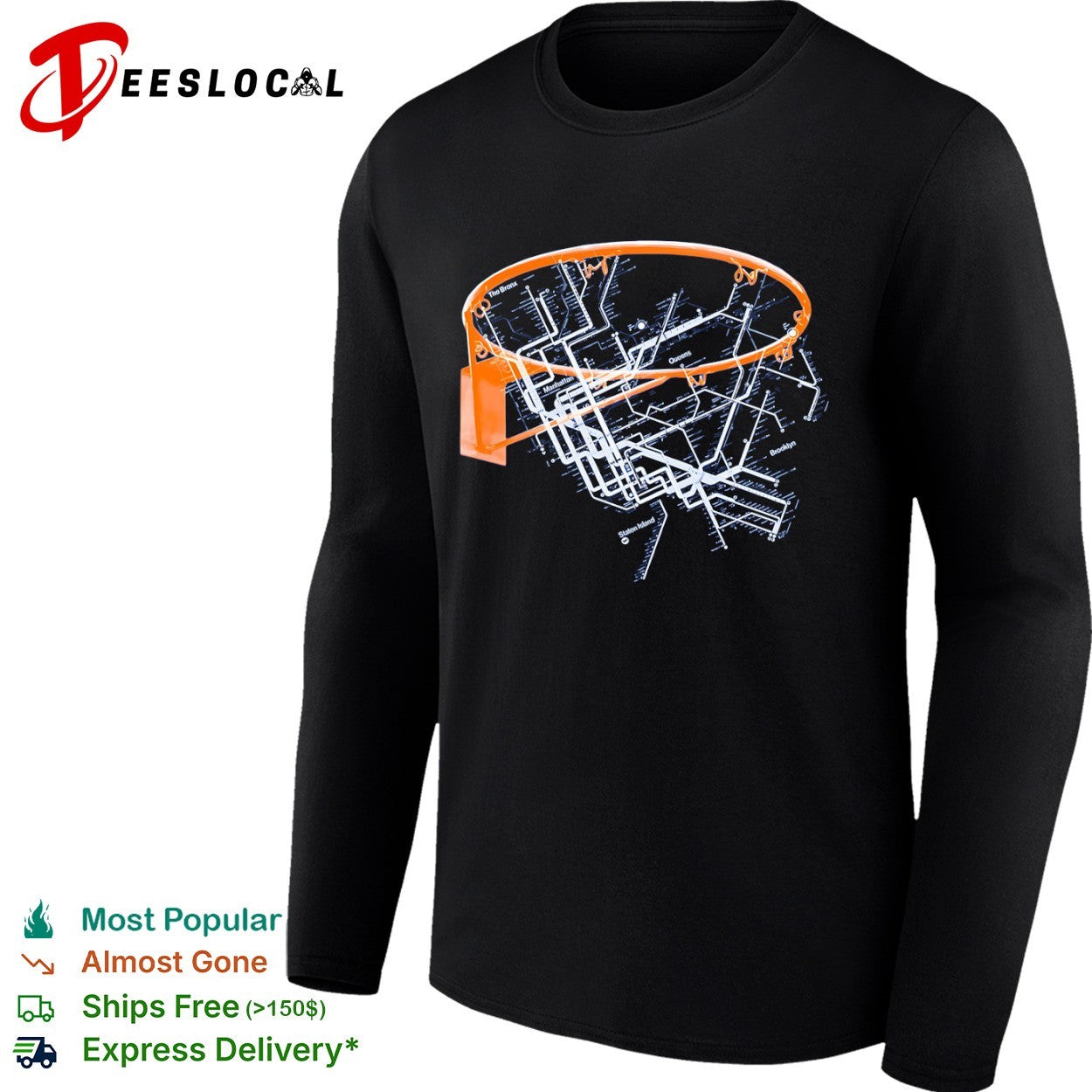 New York City Subway Map Basketball shirt