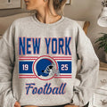 New York Football Sweatshirt, Football Fan Crewneck, Retro New York Football Gift for Women, New York Clothing, Football...