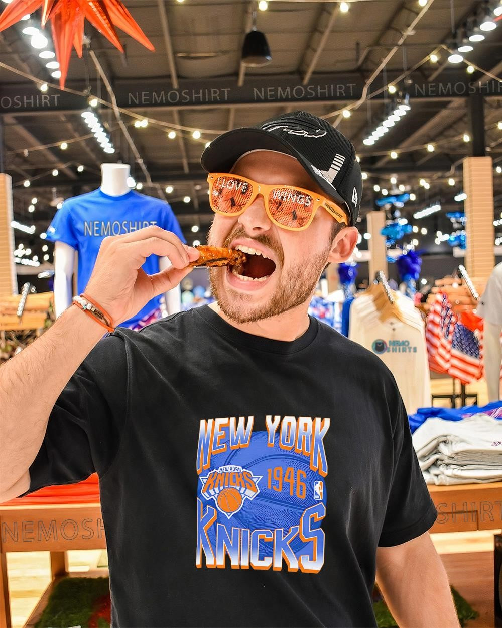 New York Knicks Champion basketball background 1946 logo shirt