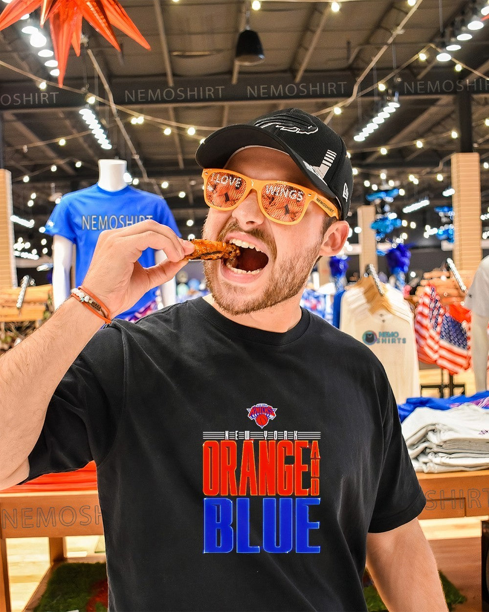 New York Knicks orange and blue outerstuff shirt