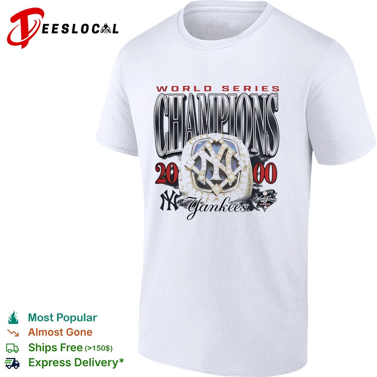 New York Yankees 2000 World Series Champions Ring shirt