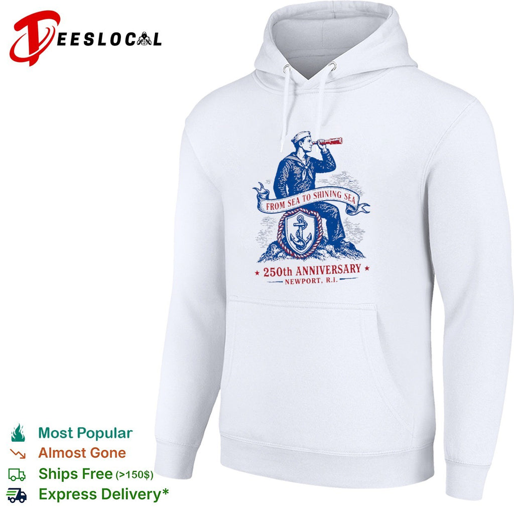 Newport RI From Sea to Shining Sea sailor telescope anchor 250th anniversary shirt