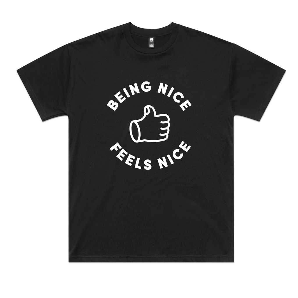 Being Nice Feels Nice Oversized Tee Hoodie, Sweatshirt | CiraTrend.com (Image 1)