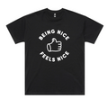 Being Nice Feels Nice Oversized Tee Hoodie, Sweatshirt | CiraTrend.com (Image 1)