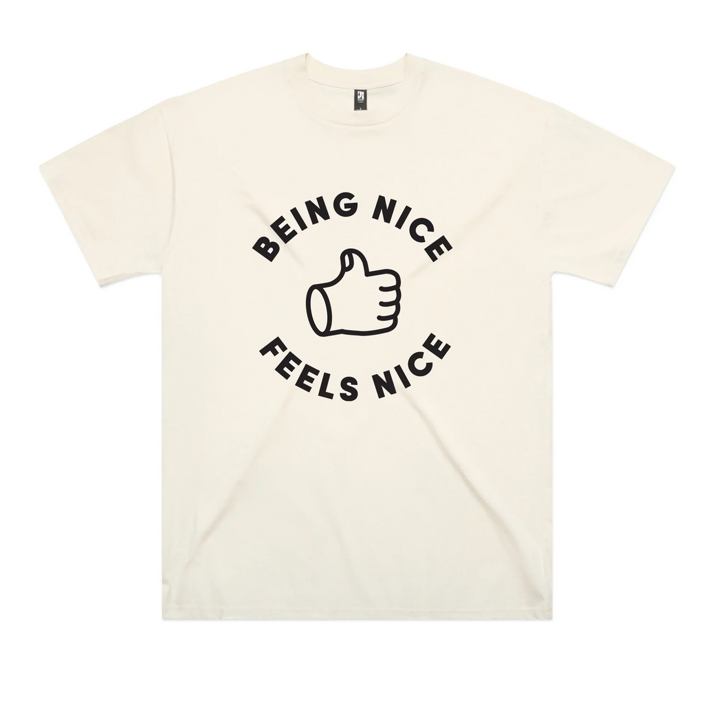 Being Nice Feels Nice Oversized Tee Hoodie, Sweatshirt | CiraTrend.com (Image 3)