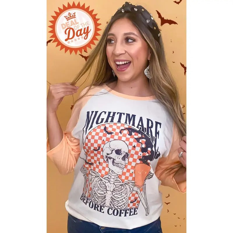 Nightmare Before Coffee Graphic Raglan T-Shirts, Hoodie, Sweatshirt | CiraTrend.com