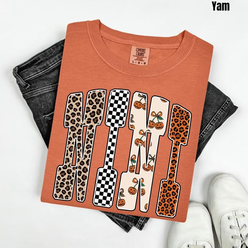 Nini Pumpkin Pattern Comfort Colors T-Shirt 'NLB' Hoodie, Sweatshirt | CiraTrend.com