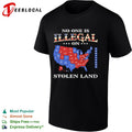 No One Is Illegal on Stolen Land USA map political activist shirt