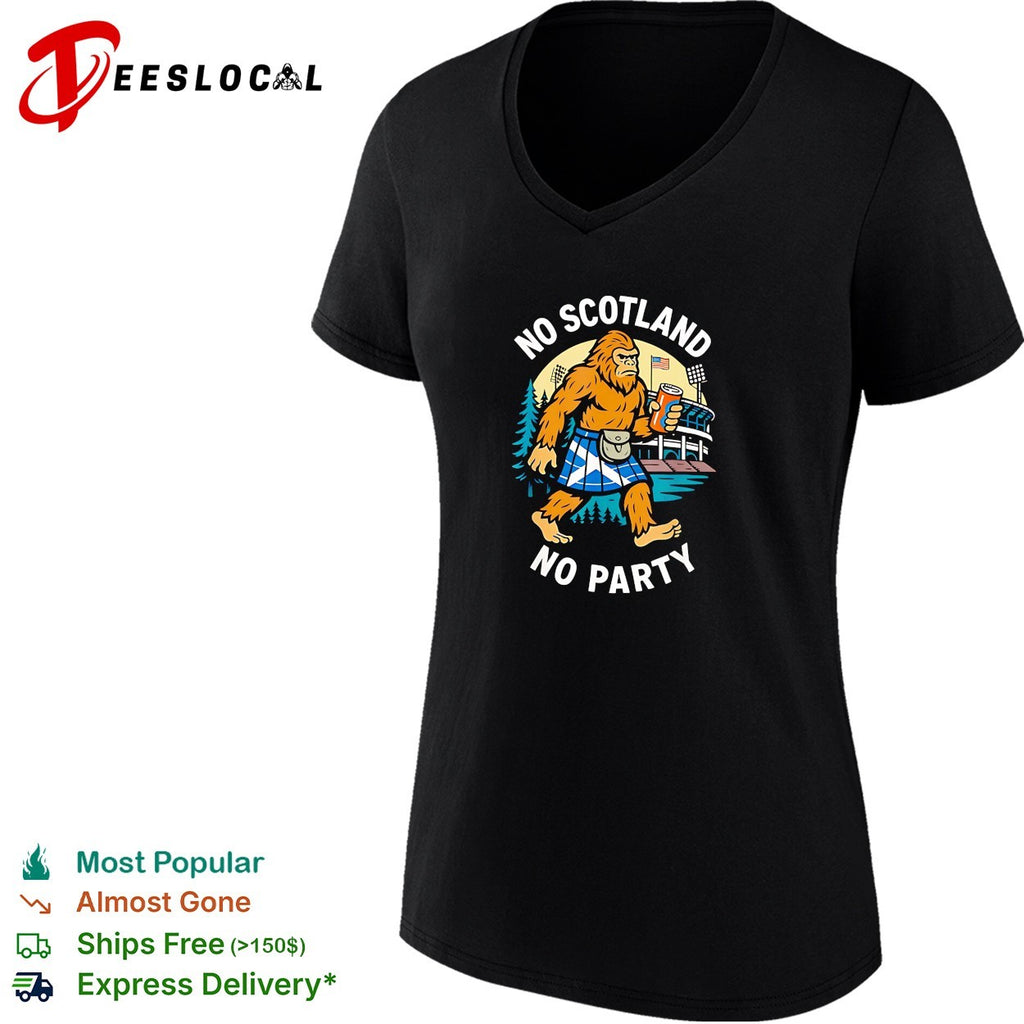 No Scotland no party bigfoot kilt stadium shirt