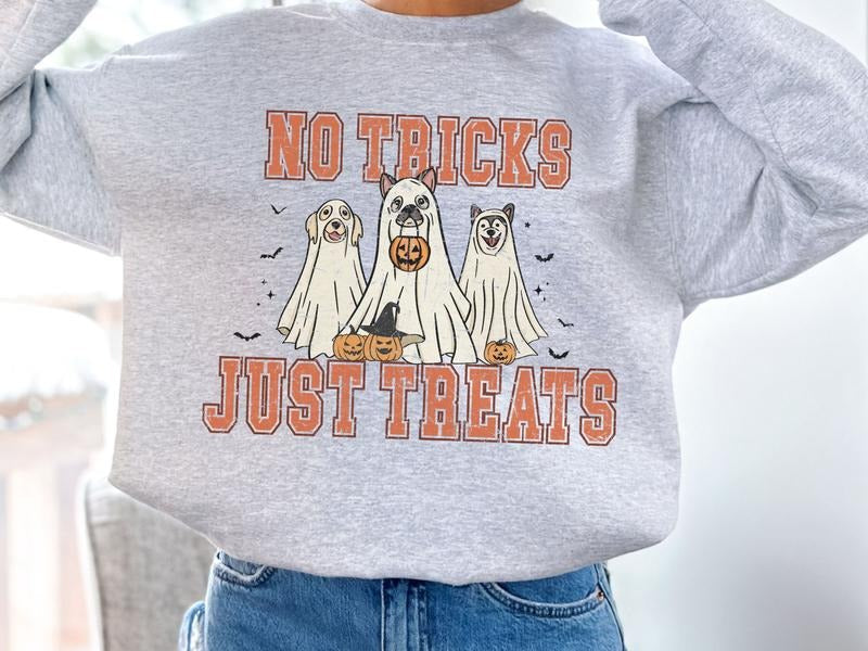 No Tricks Just Treats Sweatshirt for Dog & Animal Lovers T-Shirts, Hoodie | CiraTrend.com