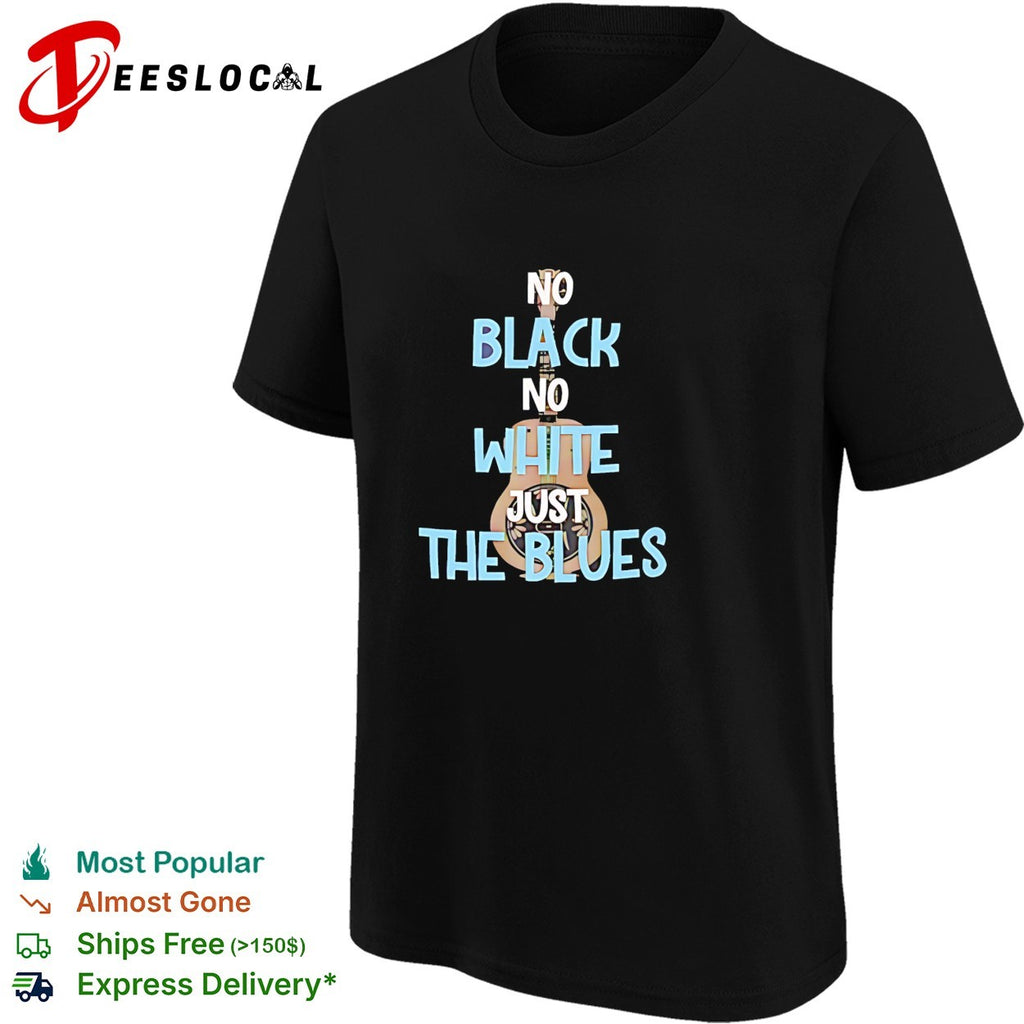 No black no white just the blues guitar shirt