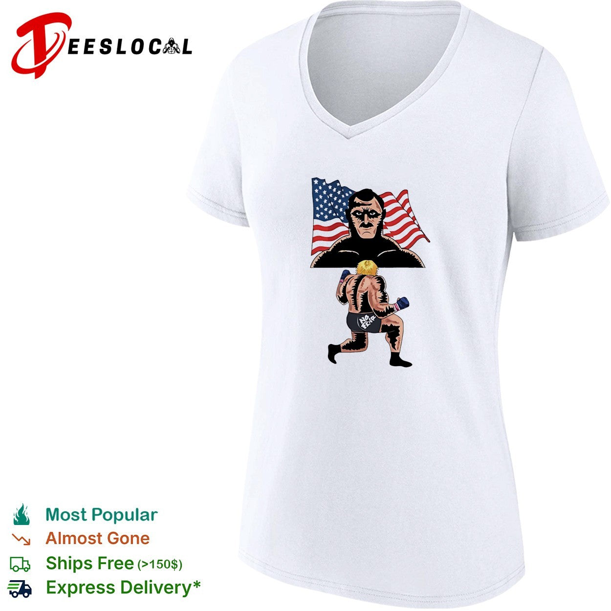 No fear American flag bodybuilding wrestling retro shirt
