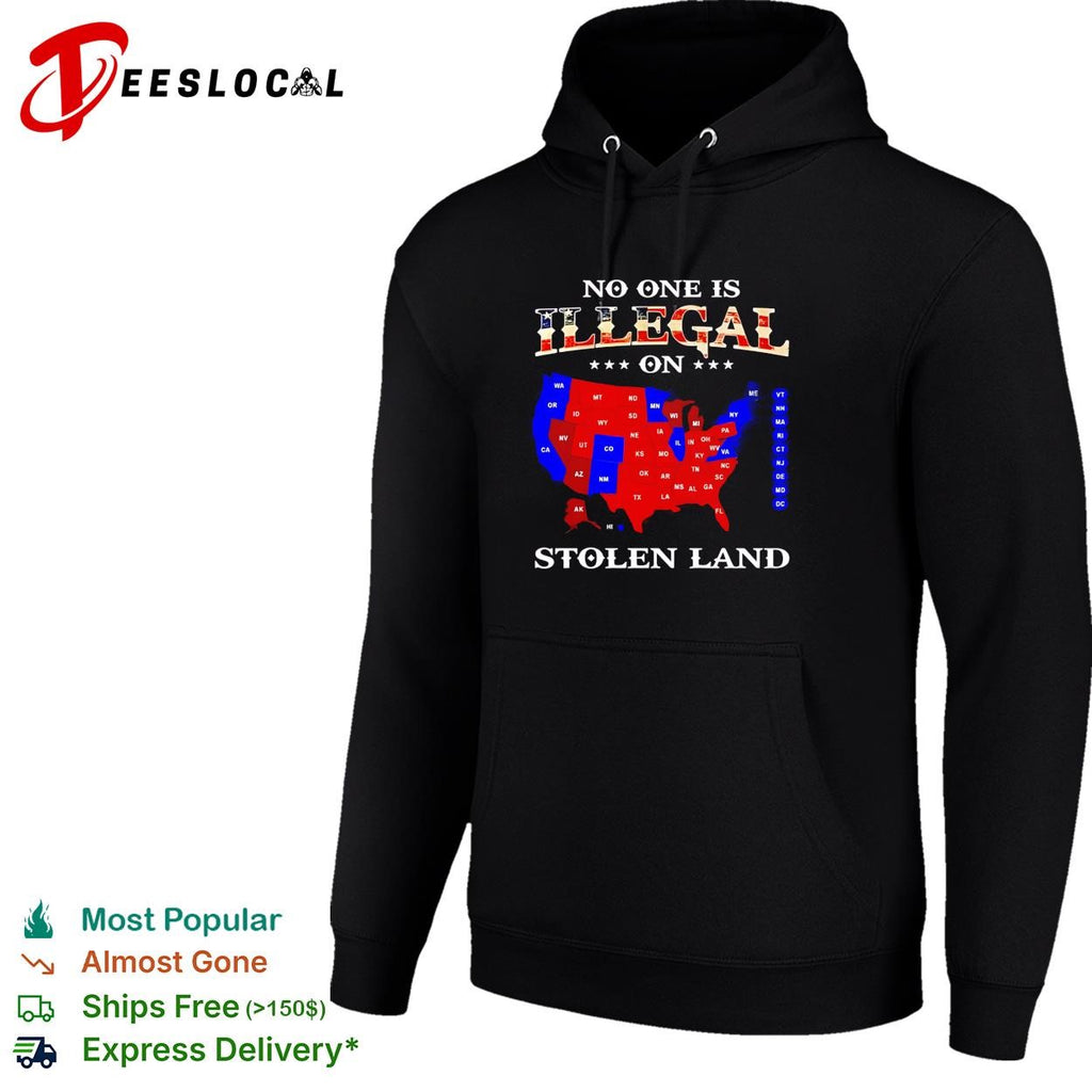 No one is illegal on stolen land USA map shirt