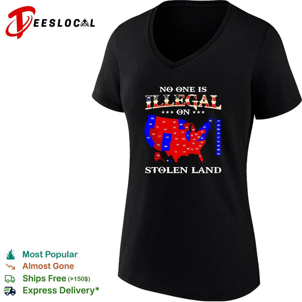 No one is illegal on stolen land USA map shirt