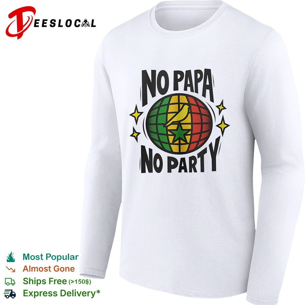 No papa no party bird globe shirt