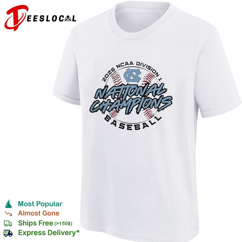 North Carolina 2026 NCAA division I national champions baseball logo shirt