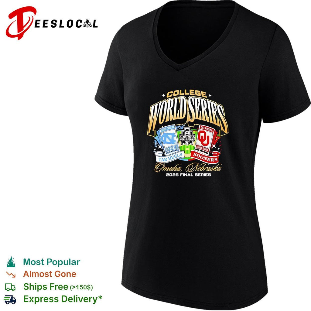 North Carolina Tar Heels vs Oklahoma Sooners 2026 College World Series Championship Matchup ticket shirt