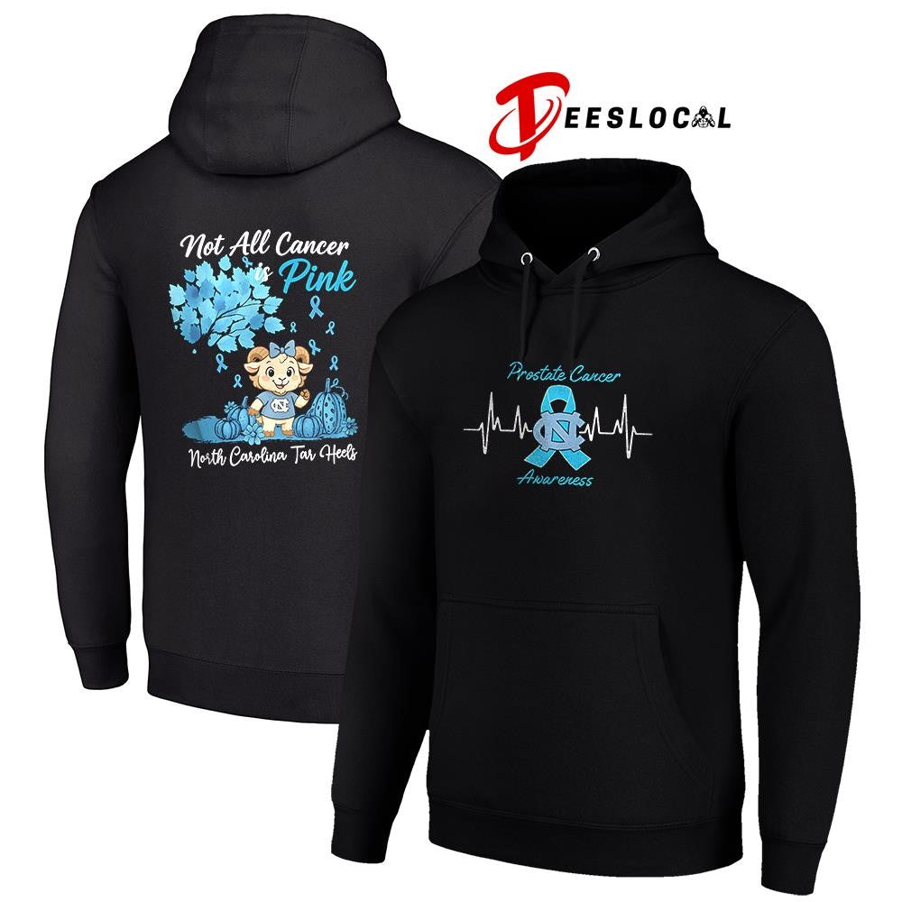 North Carolina Tar Heels x Prostate cancer awareness not all cancer is pink mascot shirt