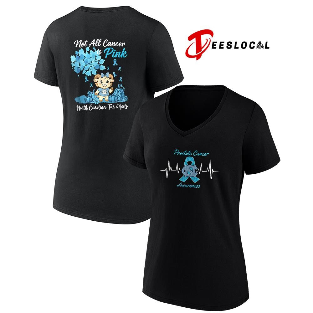 North Carolina Tar Heels x Prostate cancer awareness not all cancer is pink mascot shirt
