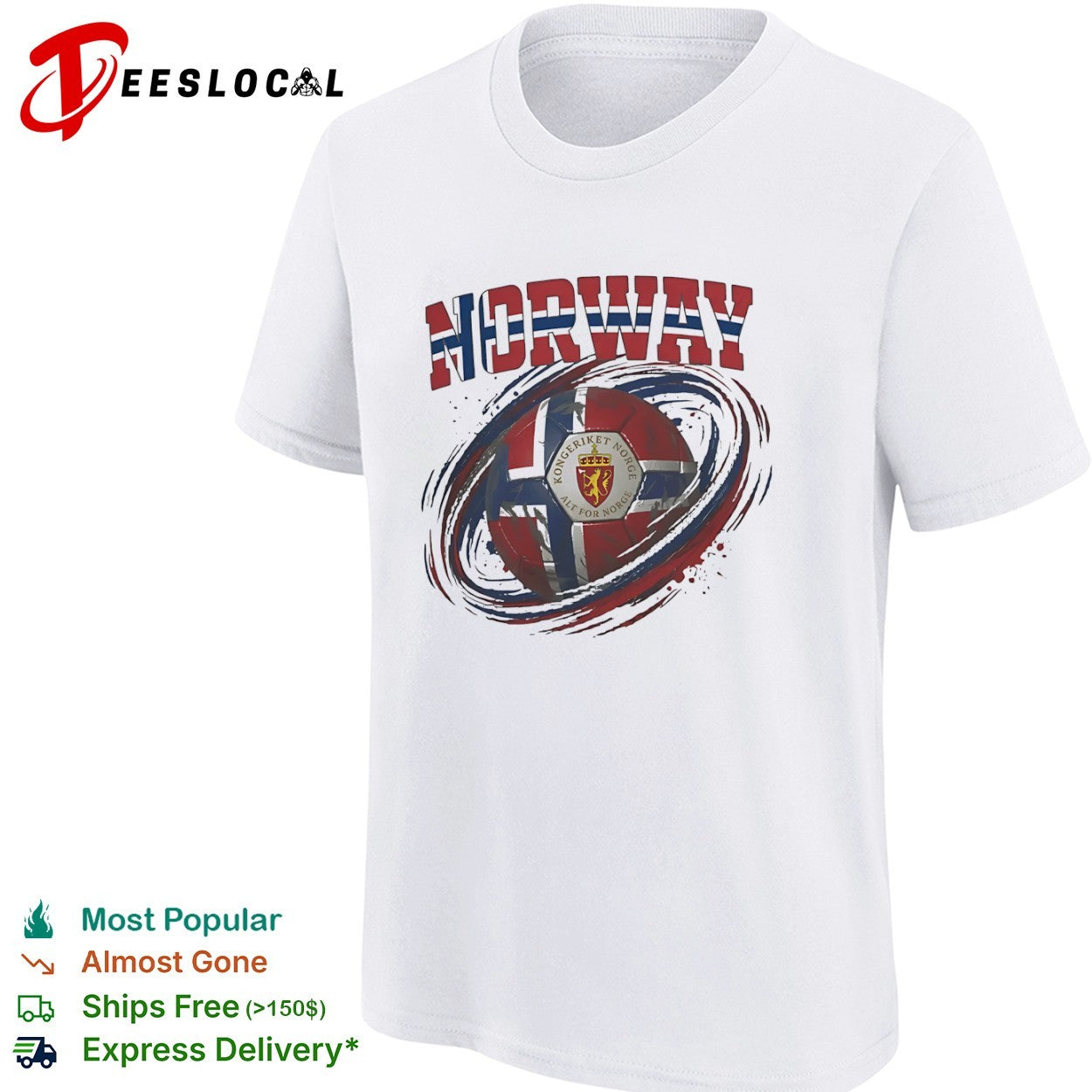 Norway flag soccer ball shirt
