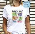 Note To Self Shirt, Retro Motivational Shirt, Positive Vibes Gift, Be Yourself Shirt, Mental Health Awareness Shirt,...