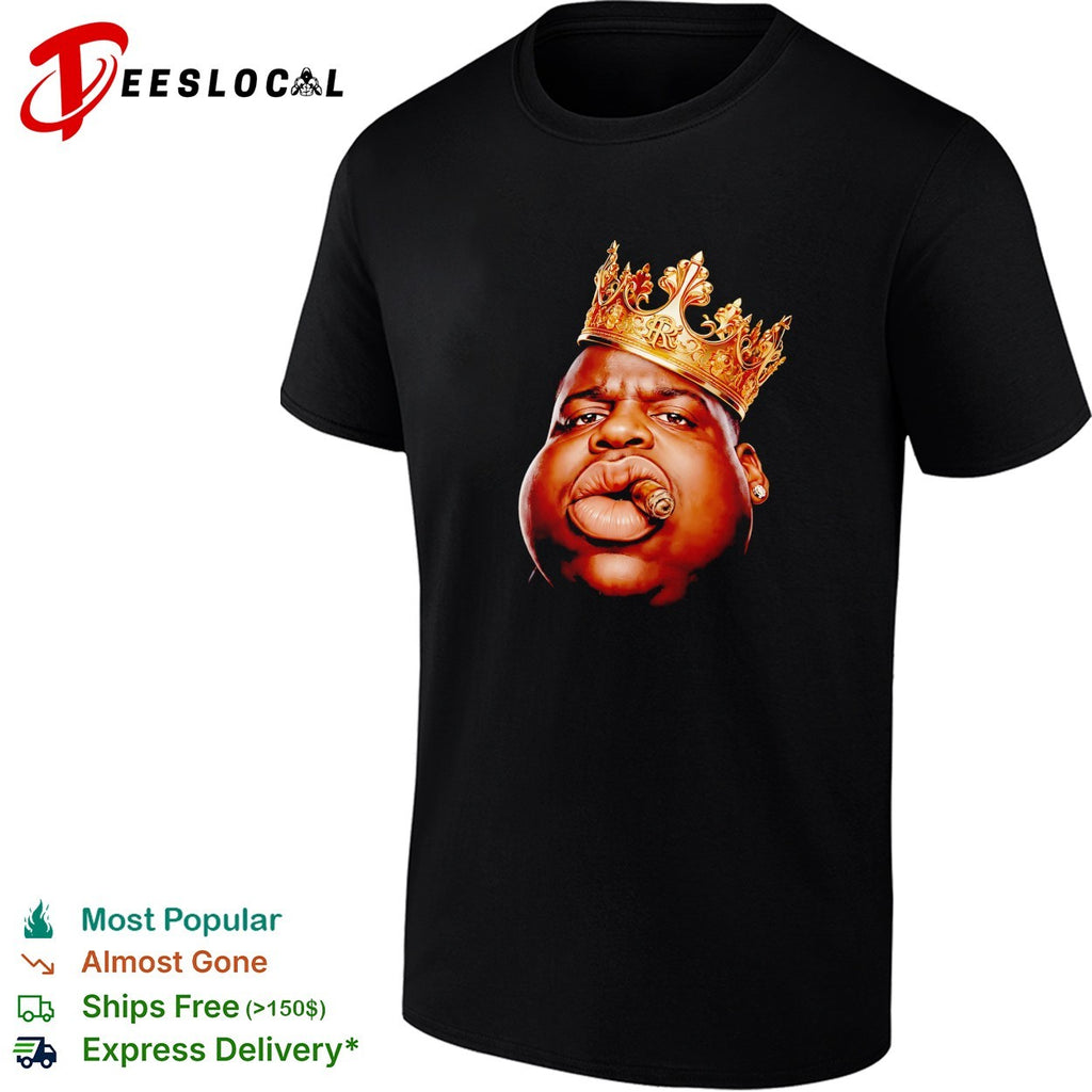 Notorious B.I.G gold crown portrait shirt