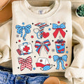 Nurse 4th of July Coquette t-shirt, Nurse America Bow t-shirt, Land of the Free, USA sweatshirt, Independence Day...