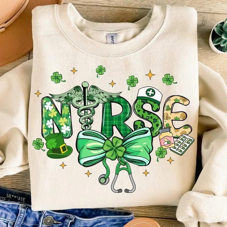 Nurse St Patrick's Day Shirt, St Patrick's Nurse Sweatshirt, St Pattys Day Shirt, St Patricks, Nurse St Pattys Day, Nurse...