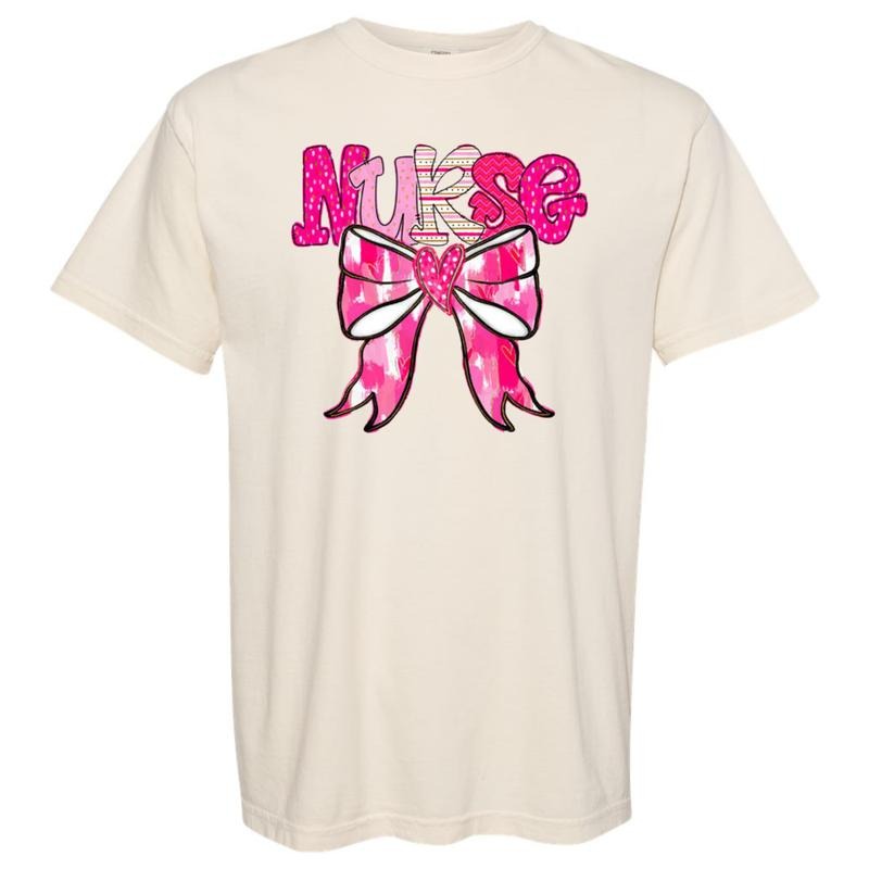 Nurse Valentine Coquette Comfort Colors T-Shirt Hoodie, Sweatshirt | CiraTrend.com