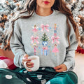 Nutcracker Coquette Sweatshirt, Christmas Balletcore Loose Fit Shirt - Fabric, Pullover Hoodie | CiraTrend.com