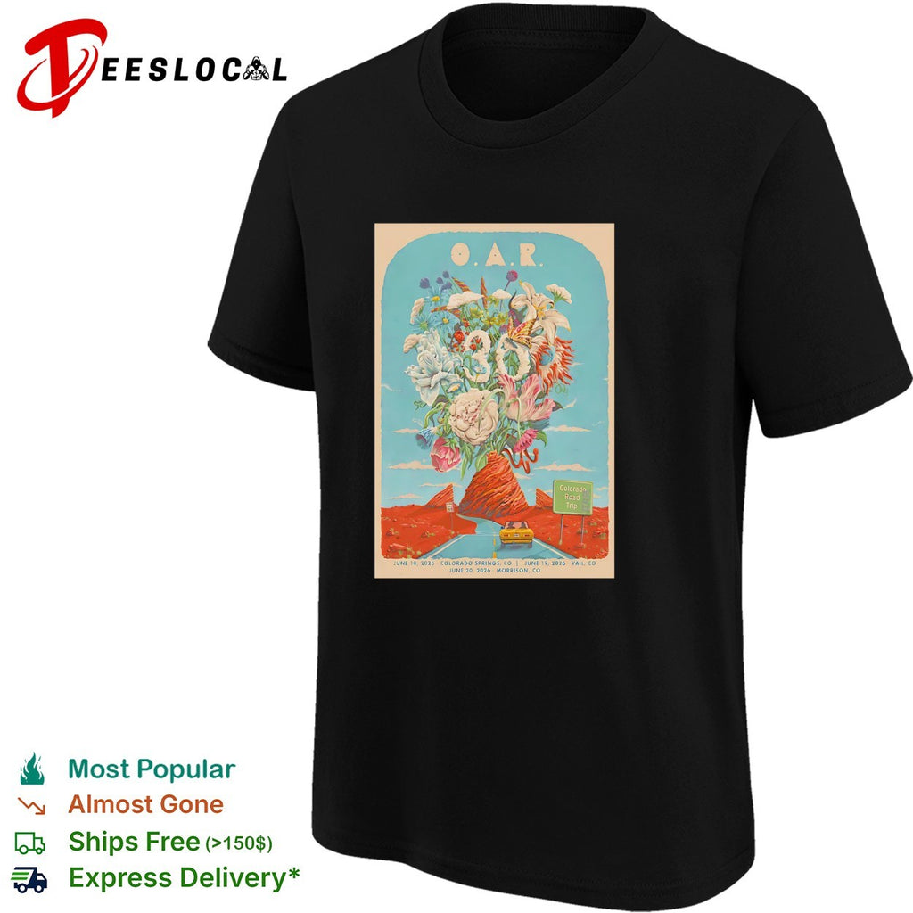 OAR 30th anniversary Colorado road trip poster shirt