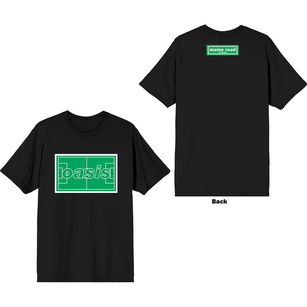 Oasis T-Shirt: Maine Road Football Pitch (Back Print)