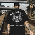 OH LOOK NOBODY GIVES A SHIT Bleed Skull With OK Print Men's T-shirt Hoodie, Sweatshirt | CiraTrend.com