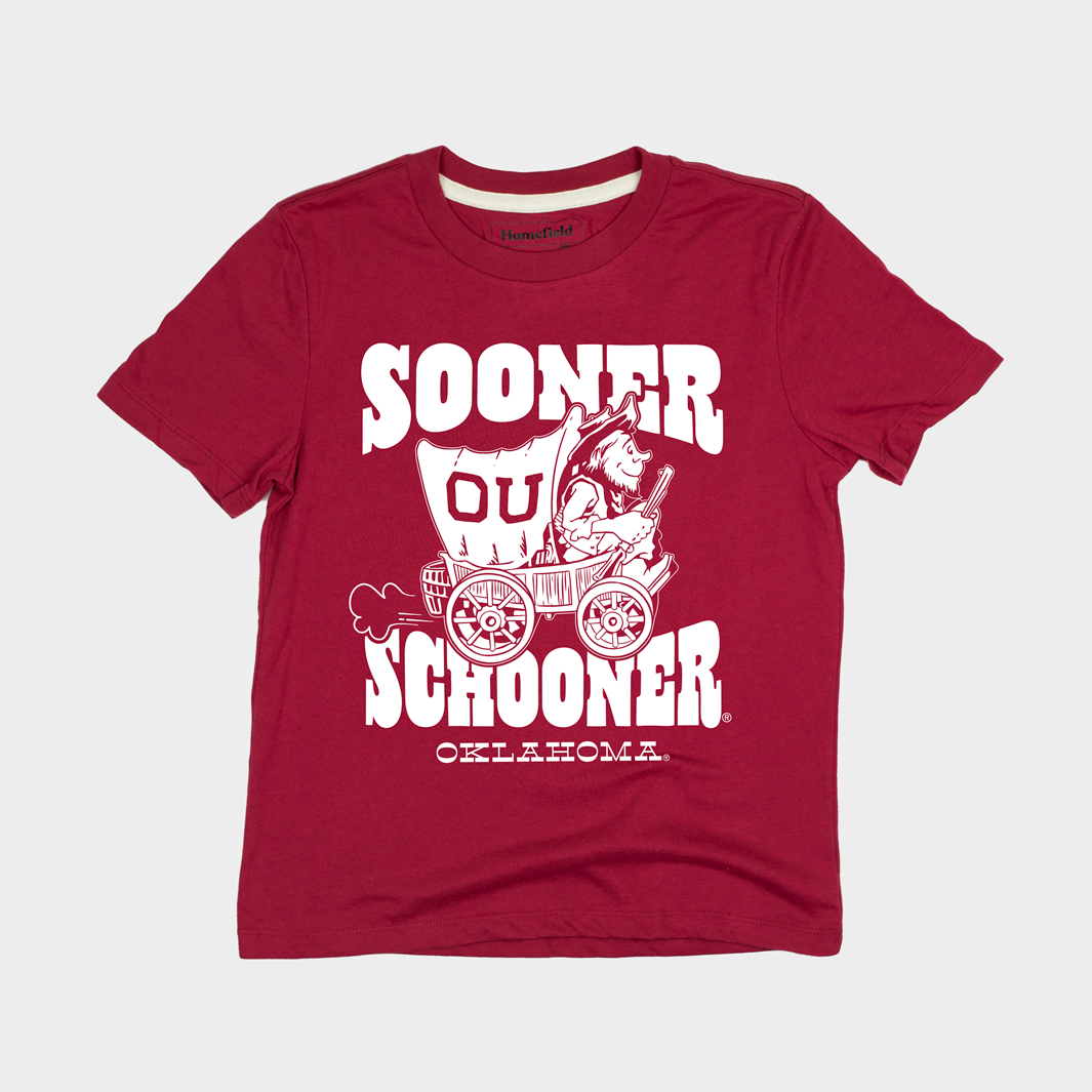 Oklahoma Sooner Schooner Cartoon Youth Tee Style001