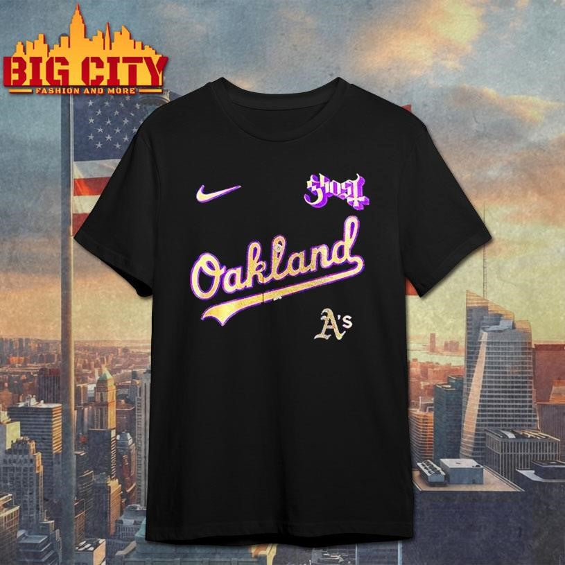 Oakland Athletics Mlb Ghost Band World Tour 2025 Art Shirt