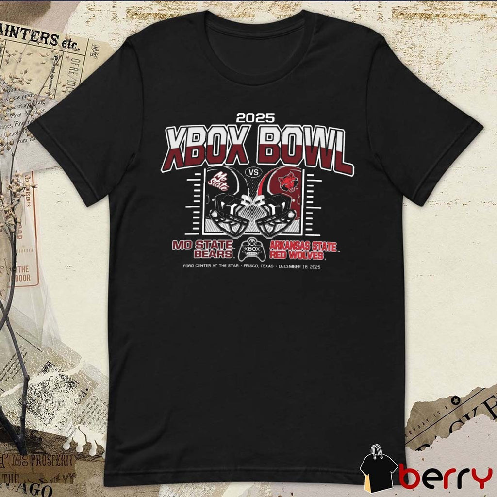 2025 Xbox Bowl Mo State Bears Vs Arkansas State Red Wolves December 18 Helmets t-shirt