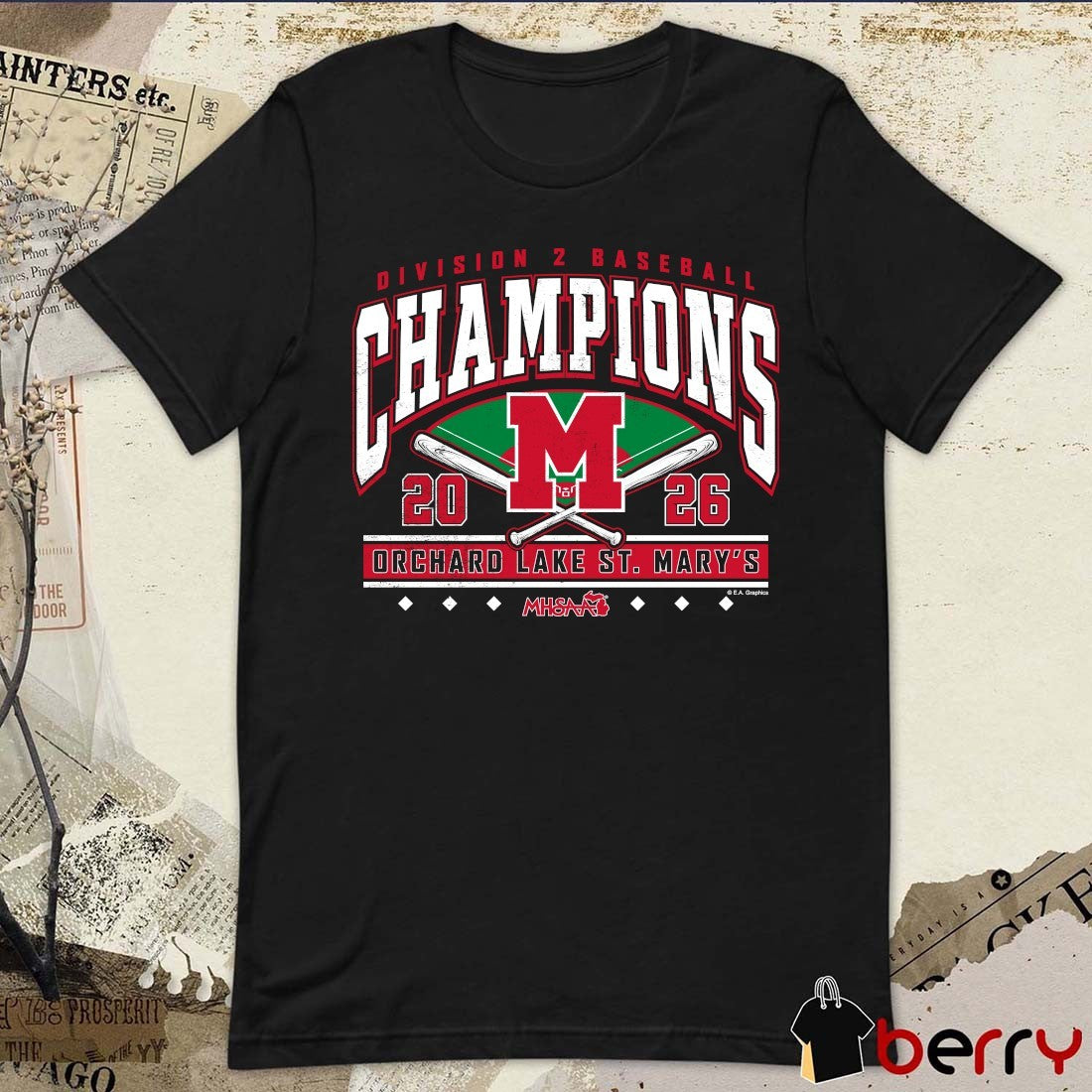 2026 MHSAA Baseball DII Champions Orchard Lake St. Mary’s t-shirt