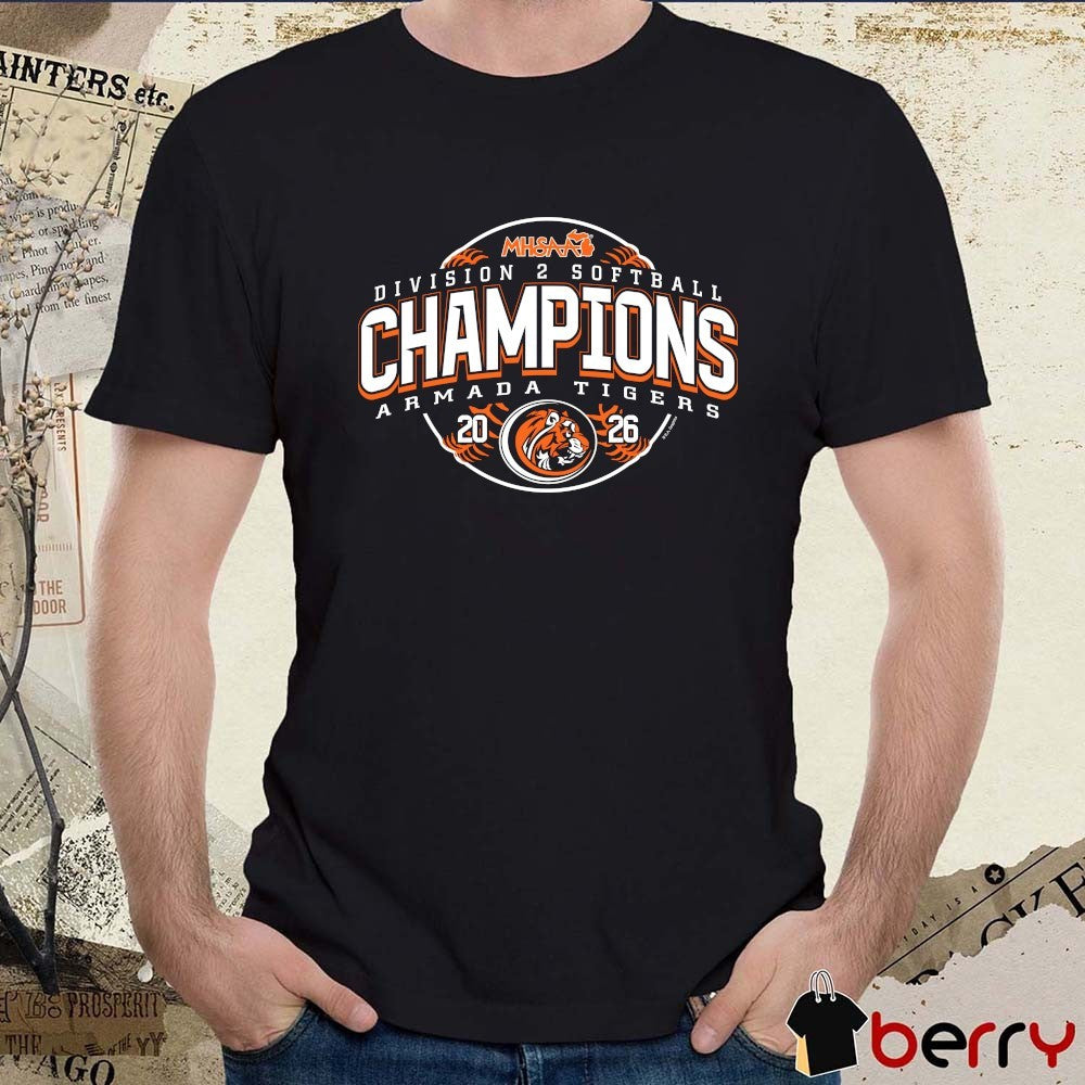2026 MHSAA Softball DII Champions Armada Tigers t-shirt