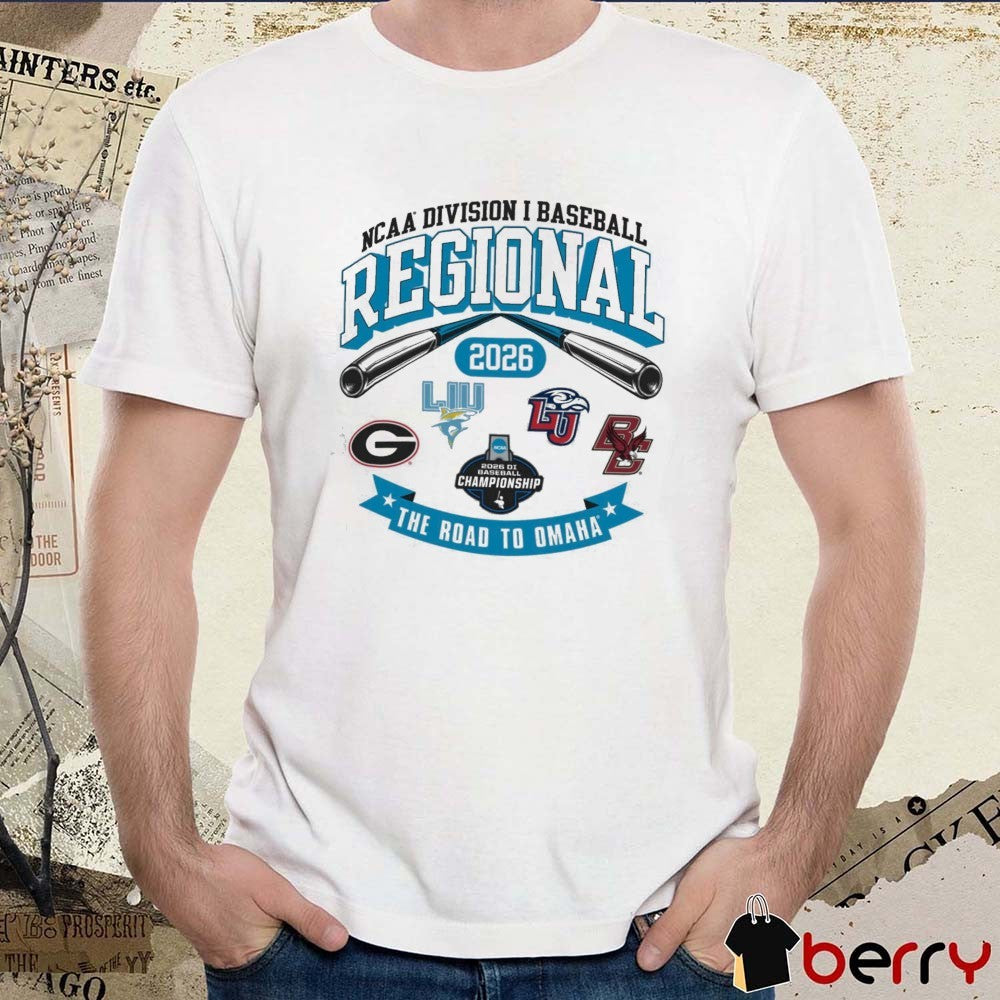 2026 NCAA Division I Baseball Regional Georgia The Road To Omaha Logos t-shirt